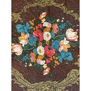 VTG 80s Floral Scarf Wrap Cottagecore  Grandma Square Timeless Old Money Classic